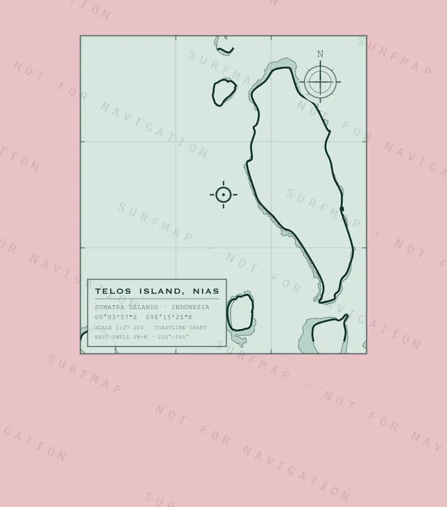 Telos Island, Nias chart, the full artwork printed on the back