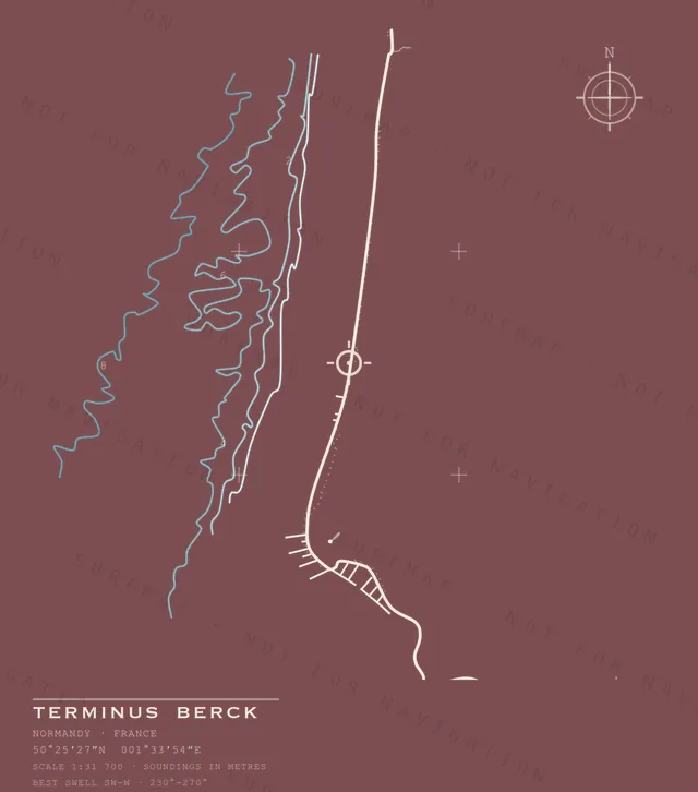 Terminus Berck chart, the full artwork printed on the back