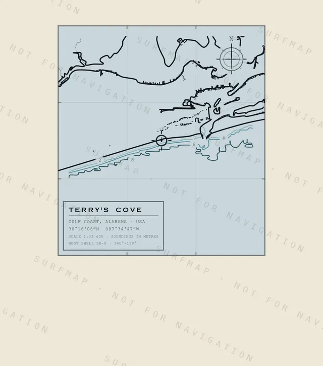 Terry's Cove chart, the full artwork printed on the back