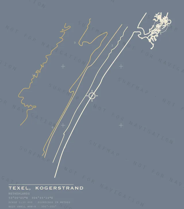 Texel, Kogerstrand chart, the full artwork printed on the back