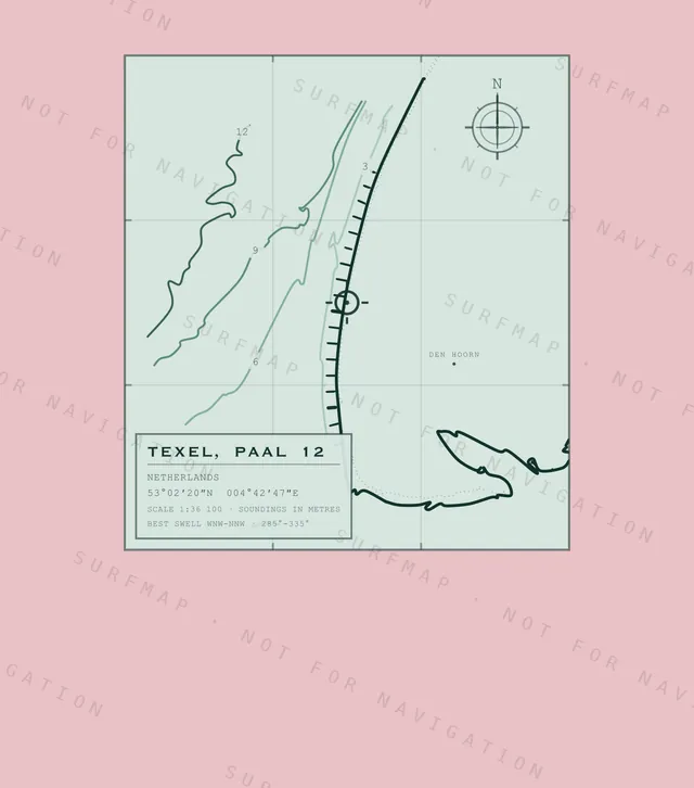 Texel, Paal 12 chart, the full artwork printed on the back