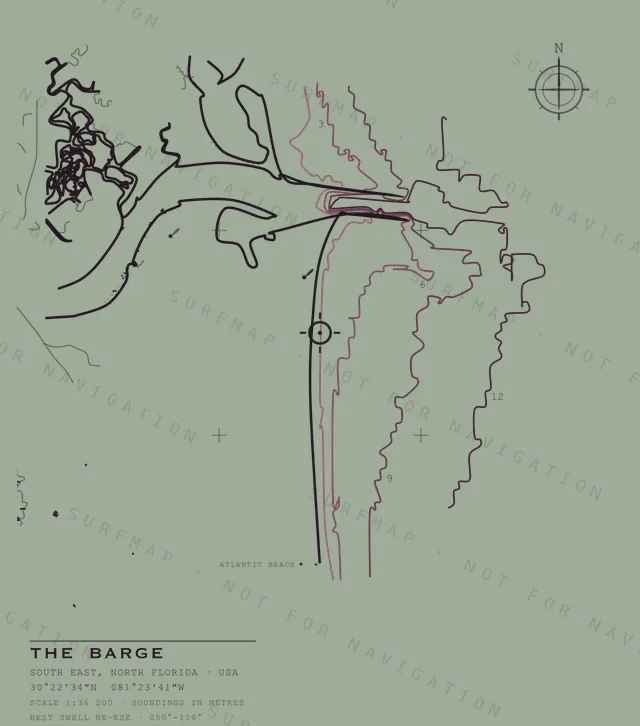 The Barge chart, the full artwork printed on the back