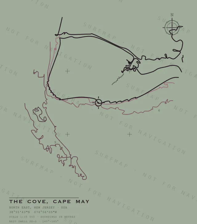 The Cove, Cape May chart, the full artwork printed on the back