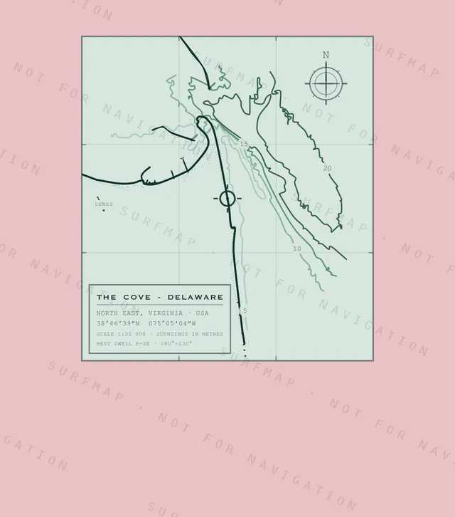 The Cove - Delaware chart, the full artwork printed on the back