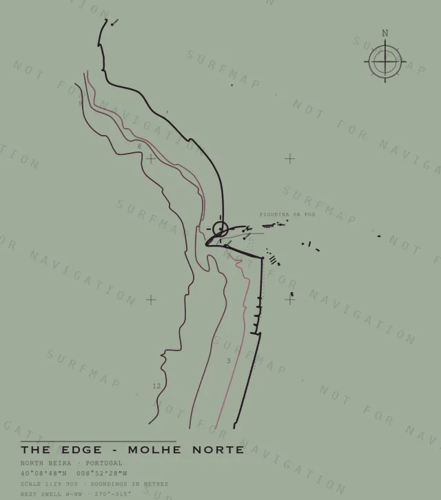 The Edge - Molhe Norte chart, the full artwork printed on the back