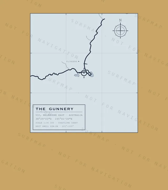 The Gunnery chart, the full artwork printed on the back