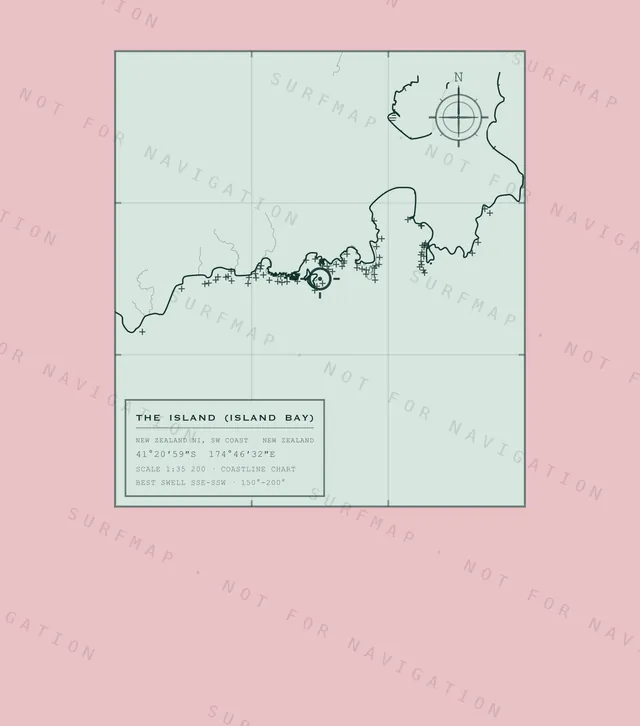 The Island (Island Bay) chart, the full artwork printed on the back