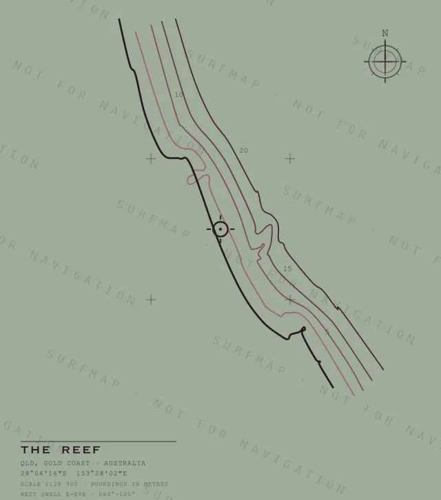 The Reef chart, the full artwork printed on the back
