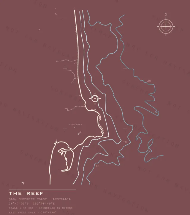 The Reef chart, the full artwork printed on the back