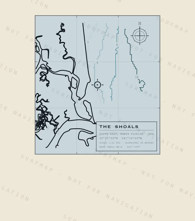 The Shoals chart, the full artwork printed on the back