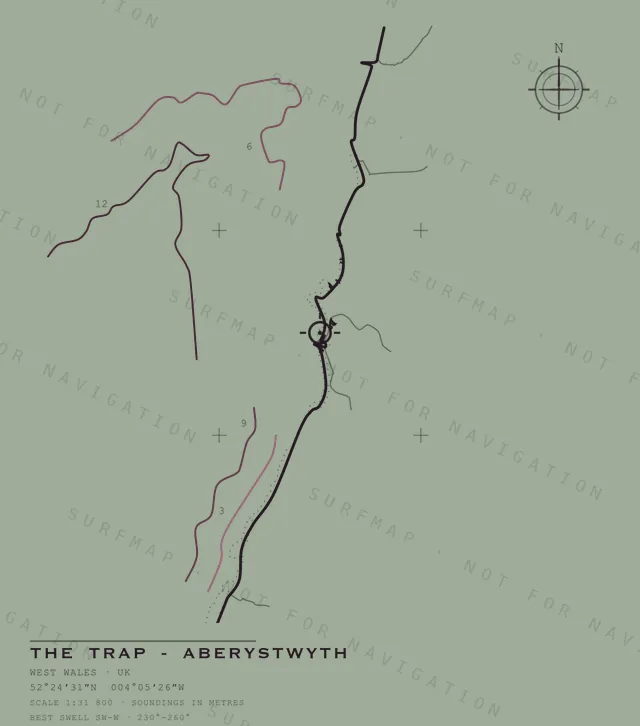 The Trap - Aberystwyth chart, the full artwork printed on the back