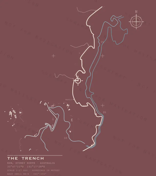 The Trench chart, the full artwork printed on the back