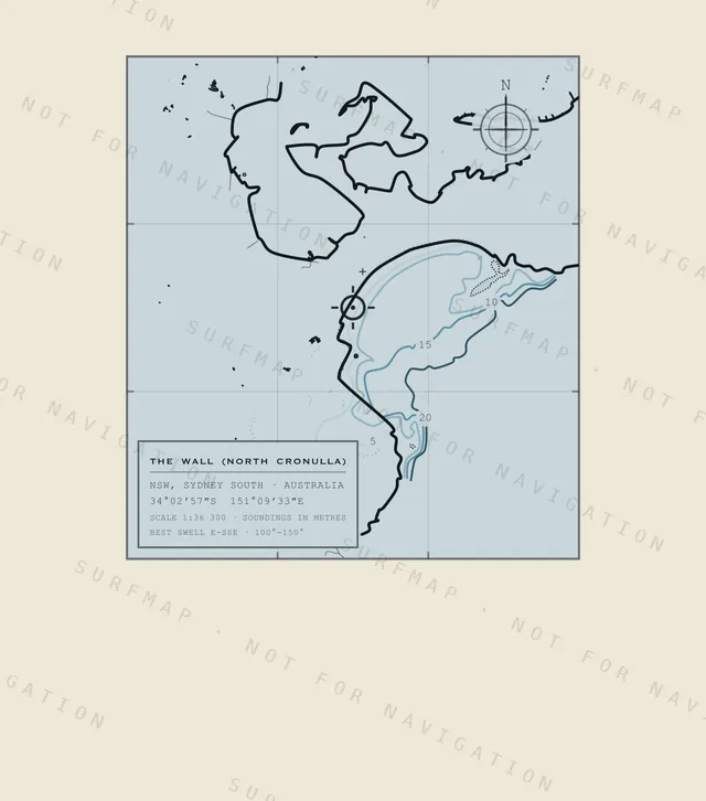 The Wall (North Cronulla) chart, the full artwork printed on the back
