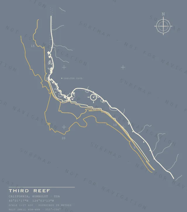 Third Reef chart, the full artwork printed on the back