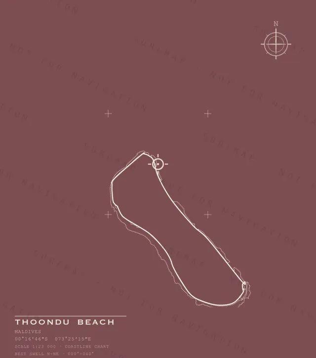 Thoondu Beach chart, the full artwork printed on the back