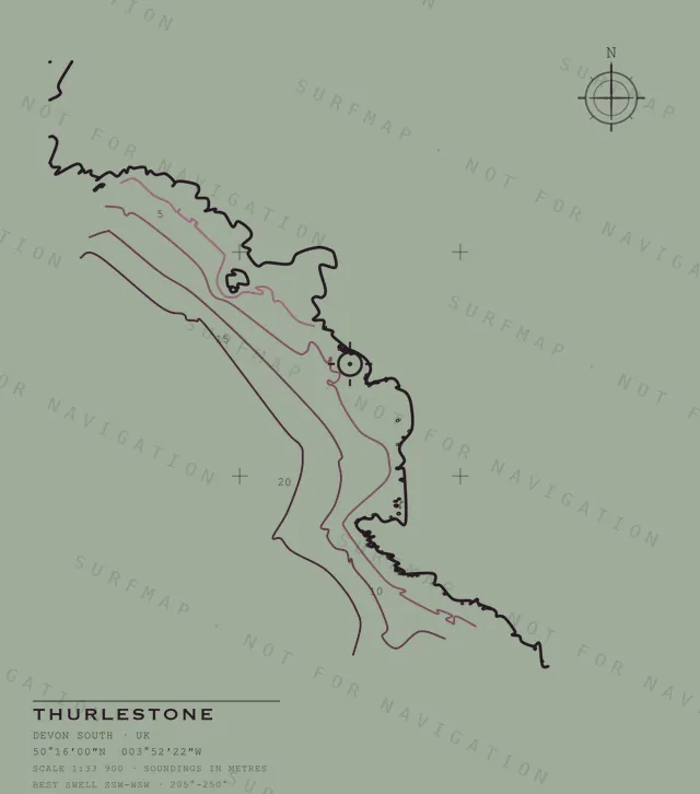 Thurlestone chart, the full artwork printed on the back