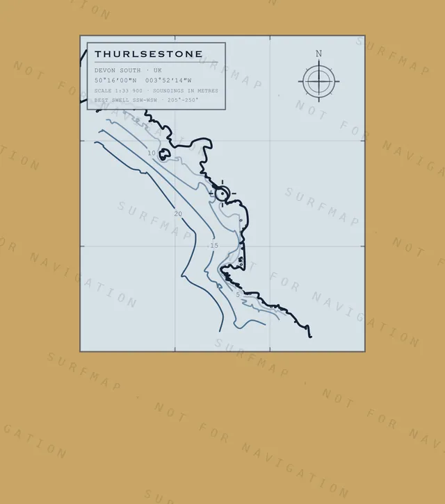 Thurlsestone chart, the full artwork printed on the back