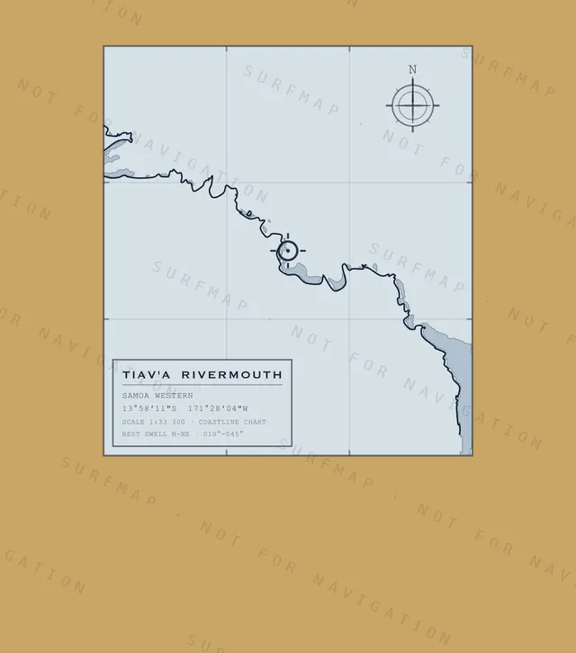 Tiav'a Rivermouth chart, the full artwork printed on the back