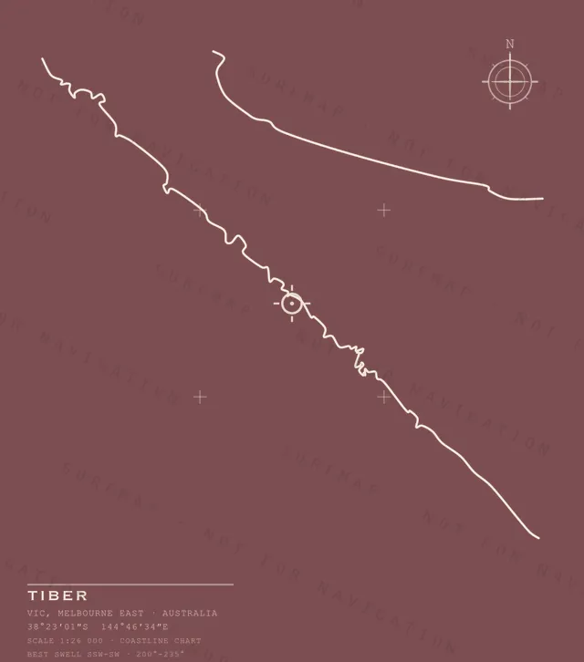 Tiber chart, the full artwork printed on the back
