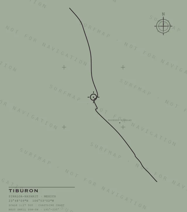 Tiburon chart, the full artwork printed on the back