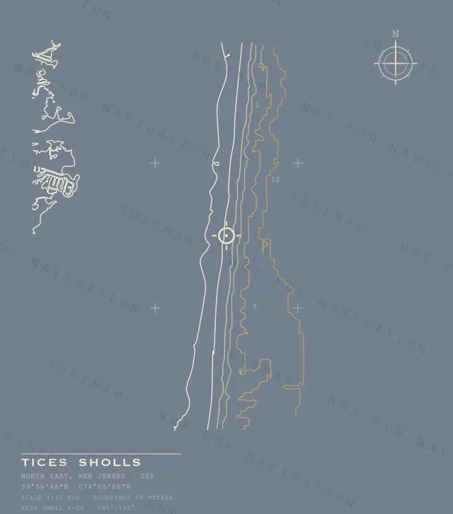 Tices Sholls chart, the full artwork printed on the back