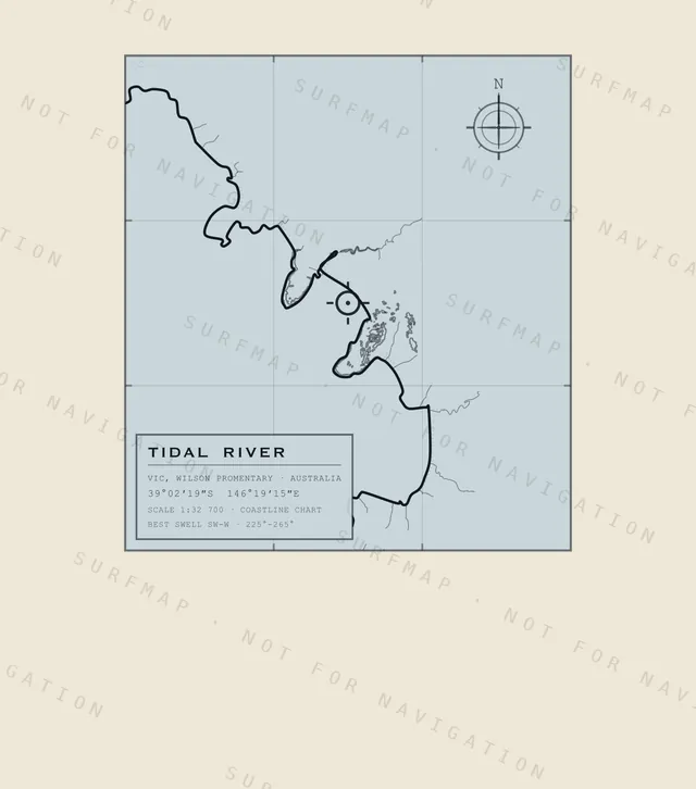 Tidal River chart, the full artwork printed on the back