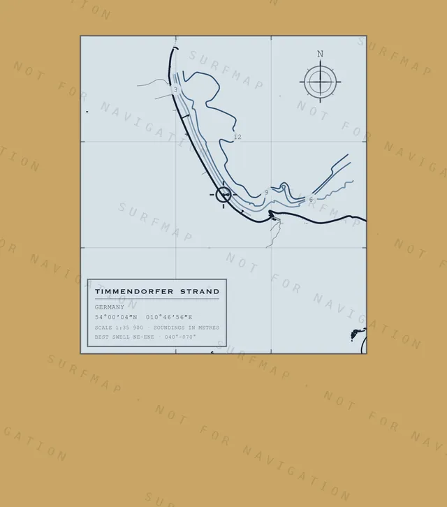 Timmendorfer Strand chart, the full artwork printed on the back
