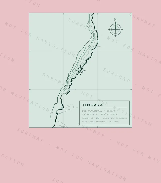 Tindaya chart, the full artwork printed on the back
