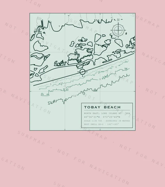 Tobay Beach chart, the full artwork printed on the back