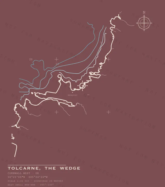 Tolcarne, The Wedge chart, the full artwork printed on the back