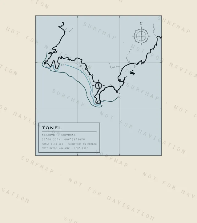Tonel chart, the full artwork printed on the back