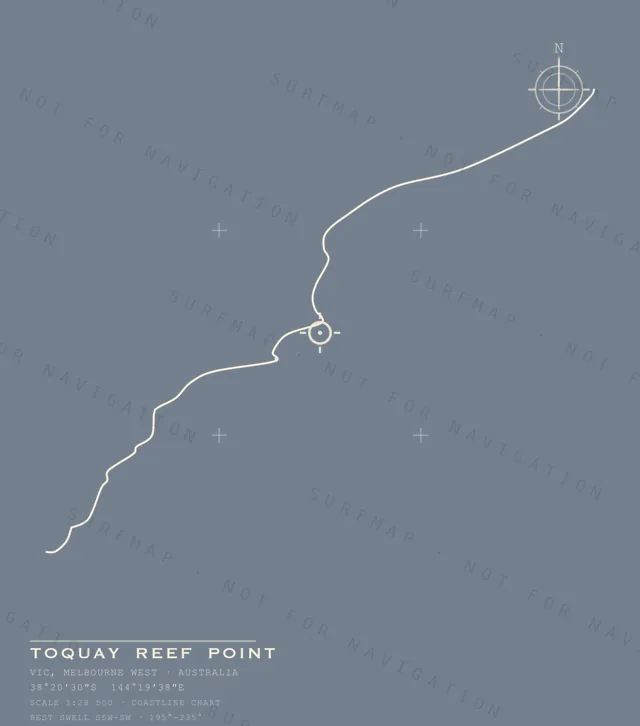 Toquay Reef Point chart, the full artwork printed on the back
