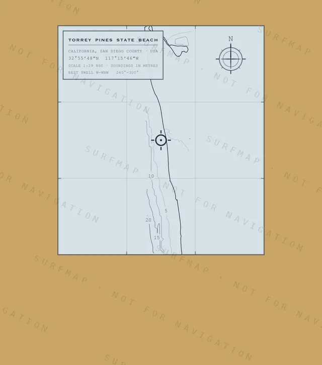 Torrey Pines State Beach chart, the full artwork printed on the back