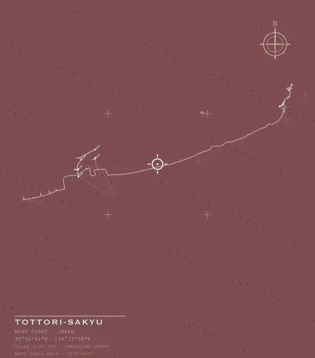 Tottori-Sakyu chart, the full artwork printed on the back