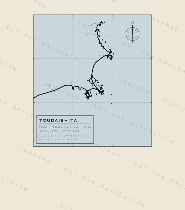 Toudaishita chart, the full artwork printed on the back