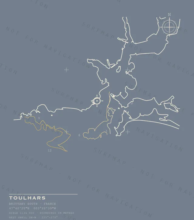 Toulhars chart, the full artwork printed on the back