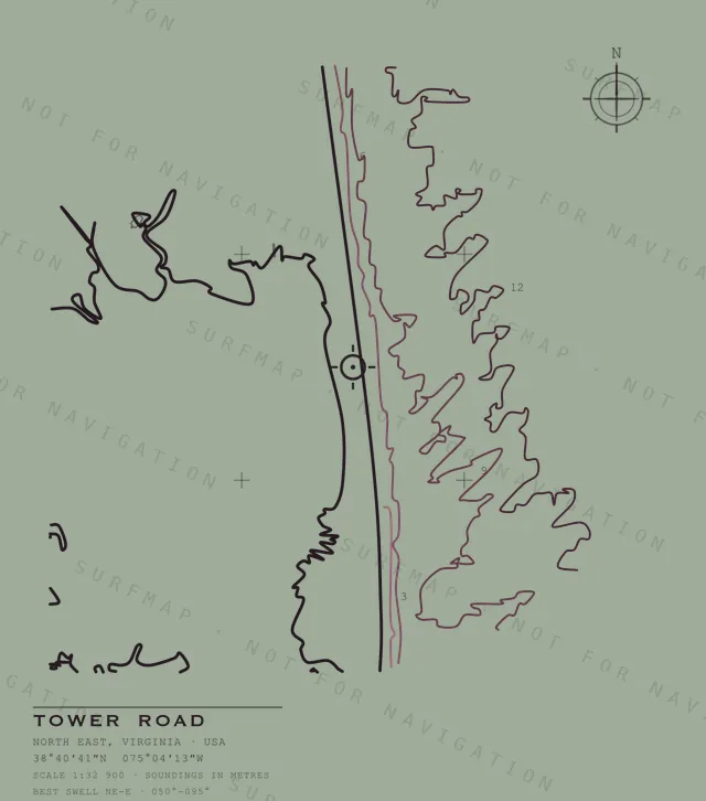 Tower Road chart, the full artwork printed on the back
