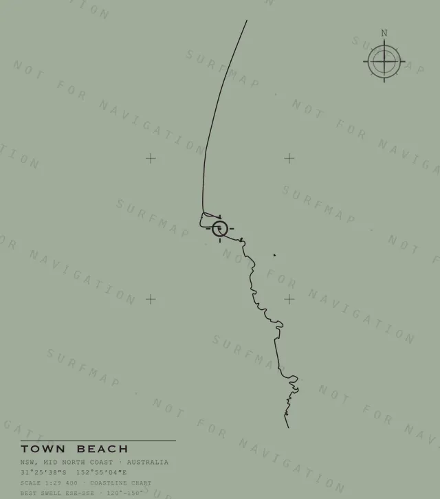 Town Beach chart, the full artwork printed on the back