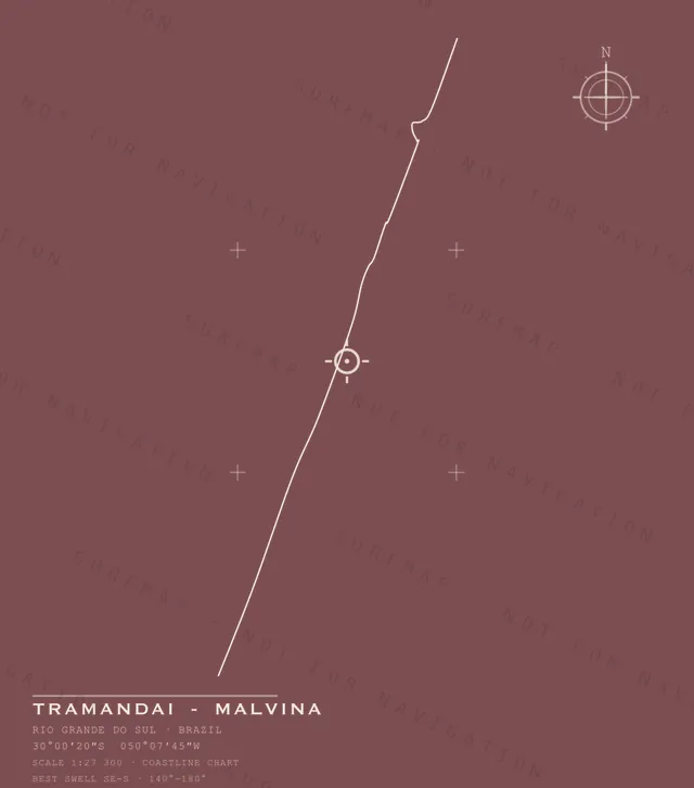 Tramandai - Malvina chart, the full artwork printed on the back