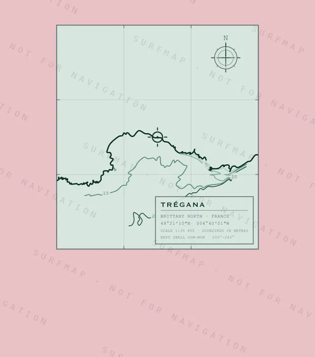 Trégana chart, the full artwork printed on the back