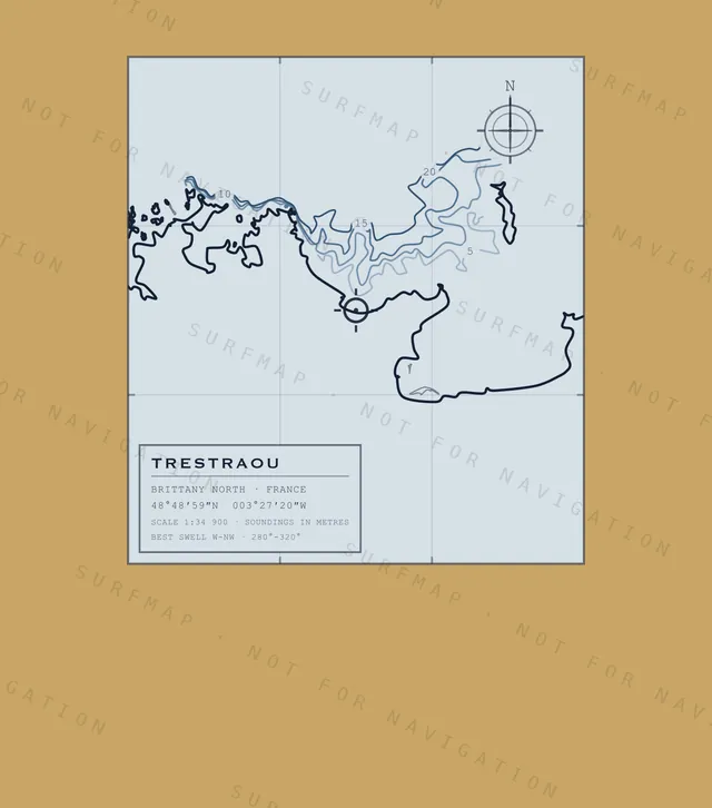 Trestraou chart, the full artwork printed on the back