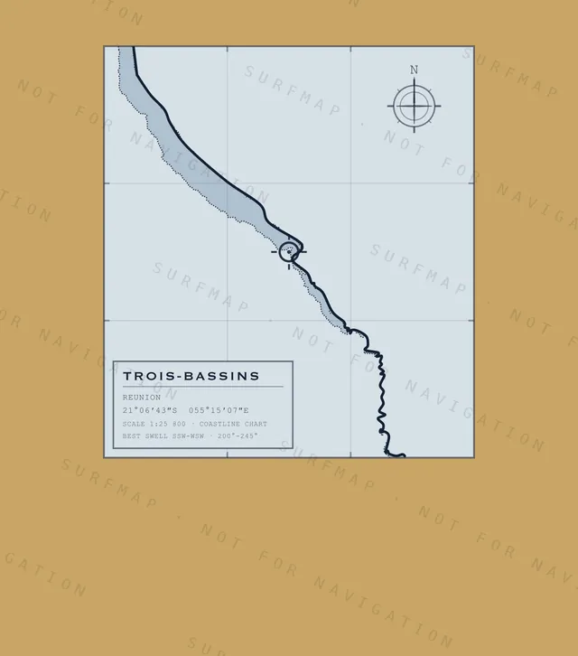 Trois-Bassins chart, the full artwork printed on the back