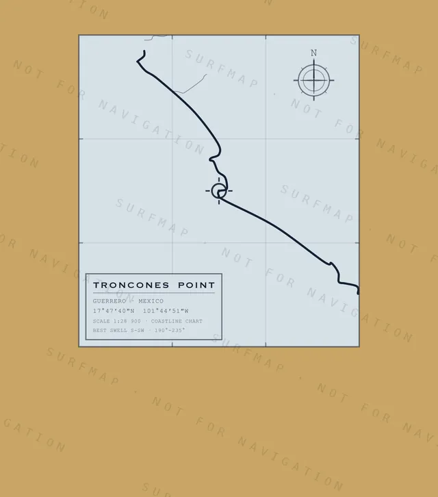 Troncones Point chart, the full artwork printed on the back