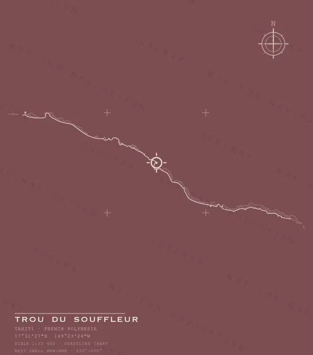 Trou du Souffleur chart, the full artwork printed on the back