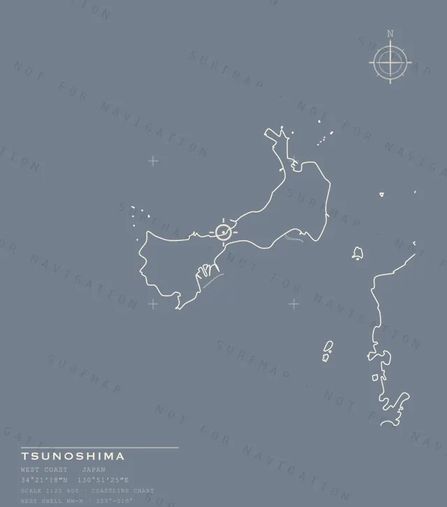 Tsunoshima chart, the full artwork printed on the back