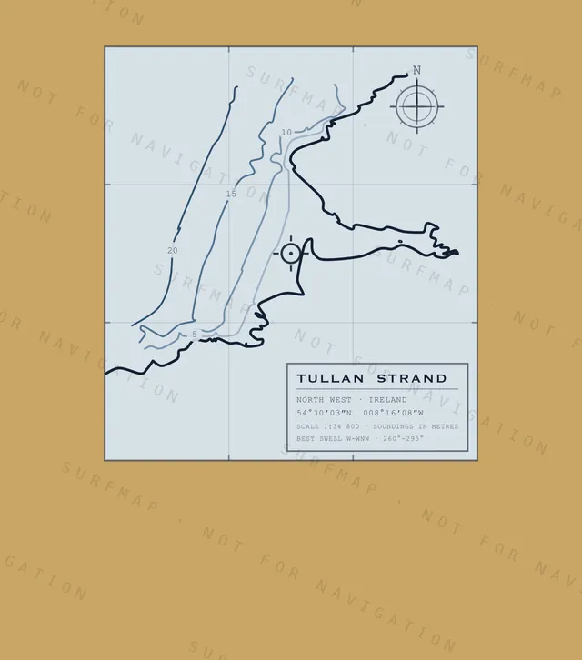 Tullan Strand chart, the full artwork printed on the back