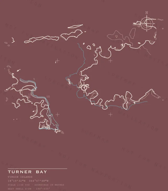 Turner Bay chart, the full artwork printed on the back