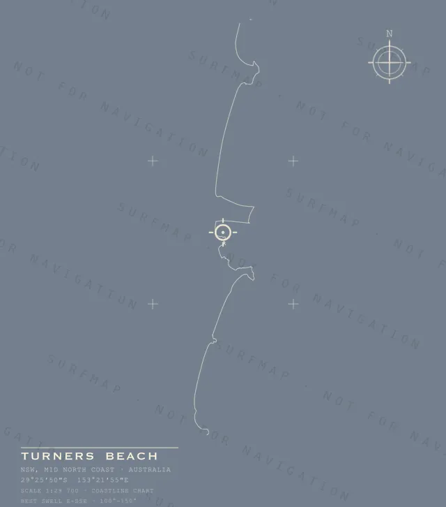 Turners Beach chart, the full artwork printed on the back