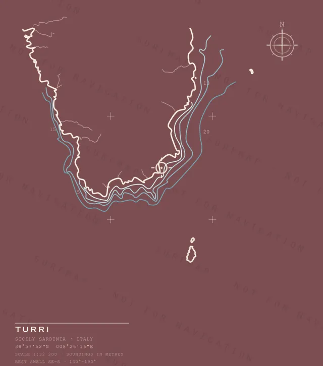Turri chart, the full artwork printed on the back