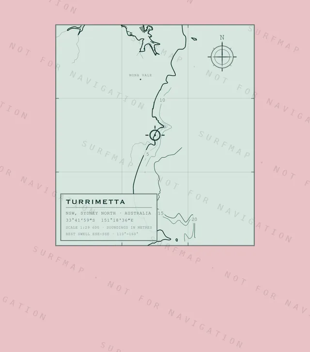 Turrimetta chart, the full artwork printed on the back